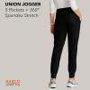 BARCO Unify Union Scrub Jogger for Women – 5-Pocket Mid-Rise Pants with 360 Spandex Stretch & Moisture Wicking Fabric(Black)