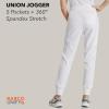 BARCO Unify Union Scrub Jogger for Women – 5-Pocket Mid-Rise Pants with 360 Spandex Stretch & Moisture Wicking Fabric(White)