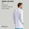 BARCO Verse Lab Coat for Men – Professional, 3-Pocket, 3-Button Closure Long Sleeve 38″ Men’s Lab Coat(White)