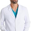 BARCO Verse Lab Coat for Men – Professional, 3-Pocket, 3-Button Closure Long Sleeve 38″ Men’s Lab Coat(White)