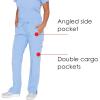 Grey’s Anatomy Signature 2218 Women’s Midrise Straight Leg Cargo Pant(Ciel Blue)
