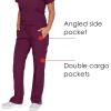Grey’s Anatomy Signature 2218 Women’s Midrise Straight Leg Cargo Pant(Wine)