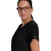 Grey’s Anatomy Women’s Signature Two Pocket Notch Yoke Neck Scrub Top(Black)