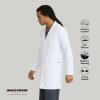 Skechers by BARCO Emerge Lab Coat for Men – 3-Pocket Medical Scrub Coat with 2-way Natural Stretch & Soil Release Fabric(White)