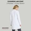 Skechers by BARCO Flourish Lab Coat for Women – 3-Pocket, 3-Button Medical Scrub Coat w/ 2-way Stretch & Soil Release Fabric(White)