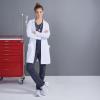 Skechers by BARCO Flourish Lab Coat for Women – 3-Pocket, 3-Button Medical Scrub Coat w/ 2-way Stretch & Soil Release Fabric(White)