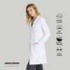 Skechers by BARCO Flourish Lab Coat for Women – 3-Pocket, 3-Button Medical Scrub Coat w/ 2-way Stretch & Soil Release Fabric(White)