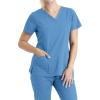 BARCO Essentials Unison Scrub Top for Women – Crossover V-Neck Women’s Scrub Top(Ciel Blue)