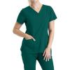 BARCO Essentials Unison Scrub Top for Women – Crossover V-Neck Women’s Scrub Top(Hunter Green)