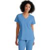 BARCO ONE – Women’s Racer Top, V-Neck Medical Scrub Top w/ 4 Pockets and 360 Spandex Stretch Fabric(Ciel Blue)