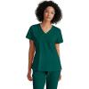 BARCO ONE – Women’s Racer Top, V-Neck Medical Scrub Top w/ 4 Pockets and 360 Spandex Stretch Fabric(Hunter)