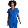 BARCO ONE – Women’s Racer Top, V-Neck Medical Scrub Top w/ 4 Pockets and 360 Spandex Stretch Fabric(New Royal)