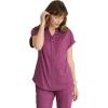 BARCO One Performance Knit Engage Classic Fit Scrub Top for Women – 2-Pocket, Zip Neck Collar Shirt with 360 Spandex Stretch(Dark Mauve Heather)