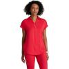 BARCO One Performance Knit Engage Classic Fit Scrub Top for Women – 2-Pocket, Zip Neck Collar Shirt with 360 Spandex Stretch(Grenadine)