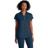 BARCO One Performance Knit Engage Classic Fit Scrub Top for Women – 2-Pocket, Zip Neck Collar Shirt with 360 Spandex Stretch(Steel)