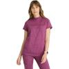 BARCO One Performance Knit Vigor Classic Fit Scrub Top for Women – 3-Pocket Mock Neck Shirt with Moisture Wicking Fabric(Dark Mauve Heather)