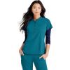BARCO Unify Mission Scrub Top for Women – 1-Pocket Henley Neckline Top with 360 Spandex Stretch & Wrinkle Release Fabric(Bahama)