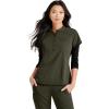 BARCO Unify Mission Scrub Top for Women – 1-Pocket Henley Neckline Top with 360 Spandex Stretch & Wrinkle Release Fabric(Olive)