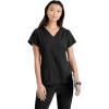 BARCO Unify Purpose Scrub Top for Women – 4-Pocket V-Neck Shirt with 360 Spandex Stretch & Moisture Wicking Fabric(Black)