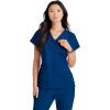 BARCO Unify Purpose Scrub Top for Women – 4-Pocket V-Neck Shirt with 360 Spandex Stretch & Moisture Wicking Fabric(Indigo)