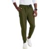 BARCO Unify Rally Scrub Jogger for Men – 6-Pocket Elastic Waist Pants with 360 Spandex Stretch & Moisture Wicking Fabric(Olive)
