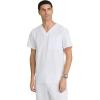 BARCO Unify Rally Scrub Top for Men – 3-Pocket V-Neck Shirt with 360 Spandex Stretch & Soil Release Fabric(White)