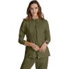 BARCO Unify Team Warm-Up Scrub Jacket for Women – 3-Pocket Jacket Top with 360 Spandex Stretch & Moisture Wicking Fabric(Olive)