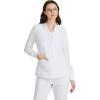 BARCO Unify Team Warm-Up Scrub Jacket for Women – 3-Pocket Jacket Top with 360 Spandex Stretch & Moisture Wicking Fabric(White)