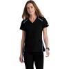 Grey’s Anatomy Impact Elevate Top for Women– Extreme Comfort Medical Scrub Top(Black)