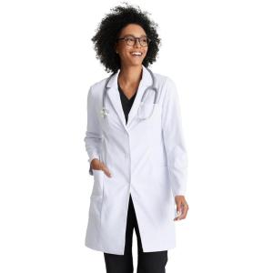BARCO Grace Lab Coat for Women – Professional, 3-Pocket, 3-Button Closure Long Sleeve 35″ Women’s Lab Coat(White)