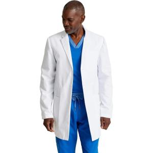 BARCO Grey’s Anatomy Scrubs – Derek Lab Coat for Men, Professional Full-Length 3-Button Long Sleeve 35″- 39″ Lab Coat(White)