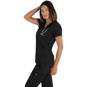 BARCO Grey’s Anatomy Signature Women’s London 4-Pocket Zip PDA(Black)
