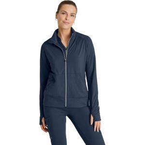 BARCO One Performance Knit Arena Warm-Up Jacket For Women – Banded Collar, Center Front Zipper Women’s Scrub Jacket(Steel)