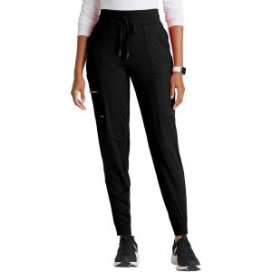 BARCO One Performance Knit Pro Classic Fit Scrub Jogger for Women – 5-Pocket High-Rise Pants with 360 Spandex Stretch(Black)