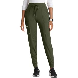 BARCO One Performance Knit Pro Classic Fit Scrub Jogger for Women – 5-Pocket High-Rise Pants with 360 Spandex Stretch(Olive)