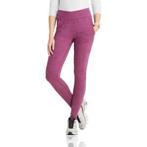 BARCO One Performance Knit Strive Scrub Legging for Women – 6-Pocket, High-Rise Pants with 360 Spandex Stretch(Dark Mauve Heather)