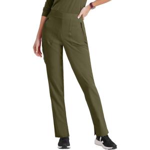 BARCO Unify Purpose Scrub Pant for Women – 5-Pocket High-Rise Cargo Pants with 360 Spandex Stretch & Moisture Wicking Fabric(Olive)