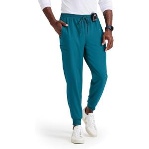 BARCO Unify Rally Scrub Jogger for Men – 6-Pocket Elastic Waist Pants with 360 Spandex Stretch & Moisture Wicking Fabric(Bahama)
