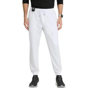 BARCO Unify Rally Scrub Jogger for Men – 6-Pocket Elastic Waist Pants with 360 Spandex Stretch & Moisture Wicking Fabric(White)