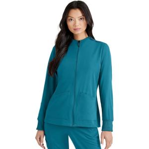 BARCO Unify Team Warm-Up Scrub Jacket for Women – 3-Pocket Jacket Top with 360 Spandex Stretch & Moisture Wicking Fabric(Bahama)