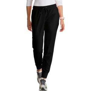 BARCO Unify Union Scrub Jogger for Women – 5-Pocket Mid-Rise Pants with 360 Spandex Stretch & Moisture Wicking Fabric(Black)