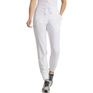 BARCO Unify Union Scrub Jogger for Women – 5-Pocket Mid-Rise Pants with 360 Spandex Stretch & Moisture Wicking Fabric(White)
