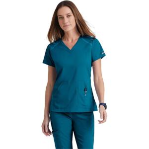 Grey’s Anatomy Impact Elevate Top for Women– Extreme Comfort Medical Scrub Top(Bahama)