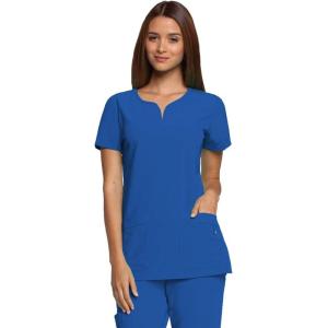 Grey’s Anatomy Women’s Signature Two Pocket Notch Yoke Neck Scrub Top(New Royal)