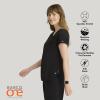 BARCO One Swing Classic Fit Tuck-in Scrub Top for Women – 1-Pocket, Crew Neck Shirt with 360 Spandex Stretch(Black)