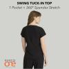 BARCO One Swing Classic Fit Tuck-in Scrub Top for Women – 1-Pocket, Crew Neck Shirt with 360 Spandex Stretch(Black)