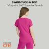 BARCO One Swing Classic Fit Tuck-in Scrub Top for Women – 1-Pocket, Crew Neck Shirt with 360 Spandex Stretch(Prestige Pink)