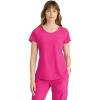 BARCO One Swing Classic Fit Tuck-in Scrub Top for Women – 1-Pocket, Crew Neck Shirt with 360 Spandex Stretch(Prestige Pink)