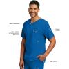 Grey’s Anatomy Men’s 0107 Modern Fit V-Neck Scrub Top(New Royal)
